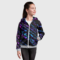 Толстовка на молнии детская Marshmello neon club, цвет: 3D-меланж — фото 2