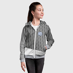 Толстовка на молнии детская Volkswagen metal motors, цвет: 3D-меланж — фото 2