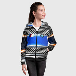 Толстовка на молнии детская BMW metal machine, цвет: 3D-черный — фото 2