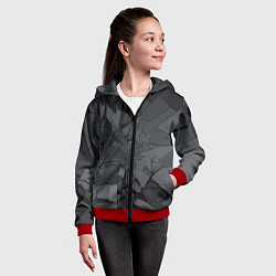 Толстовка на молнии детская Трещины, цвет: 3D-красный — фото 2