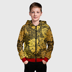 Толстовка на молнии детская Золотые подсолнухи, цвет: 3D-красный — фото 2