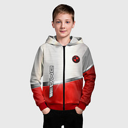 Толстовка на молнии детская BMW metal carbon steel, цвет: 3D-красный — фото 2