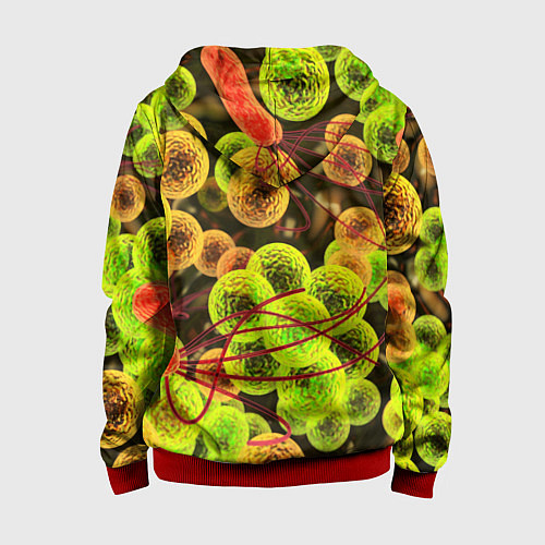 Детская толстовка на молнии Вирусы текстура / 3D-Красный – фото 2