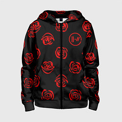 Детская толстовка на молнии Twenty one pilots rose pattern