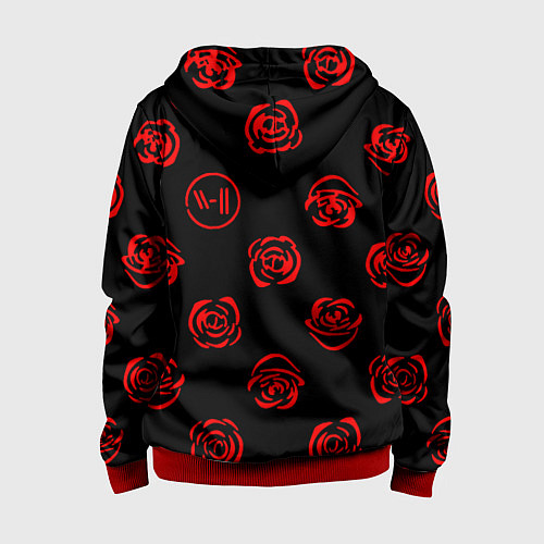 Детская толстовка на молнии Twenty one pilots rose pattern / 3D-Красный – фото 2