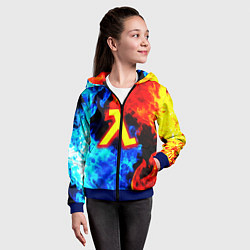 Толстовка на молнии детская Халф лайф огненный стиль, цвет: 3D-синий — фото 2
