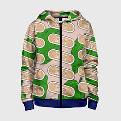 Толстовка на молнии детская Я в порядке пластырь, цвет: 3D-синий