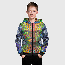 Толстовка на молнии детская Оптические стёкла, цвет: 3D-черный — фото 2