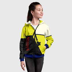 Толстовка на молнии детская Assassins Creed geometry logo, цвет: 3D-синий — фото 2