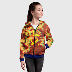 Толстовка на молнии детская Doom камуфляж глитч, цвет: 3D-синий — фото 2