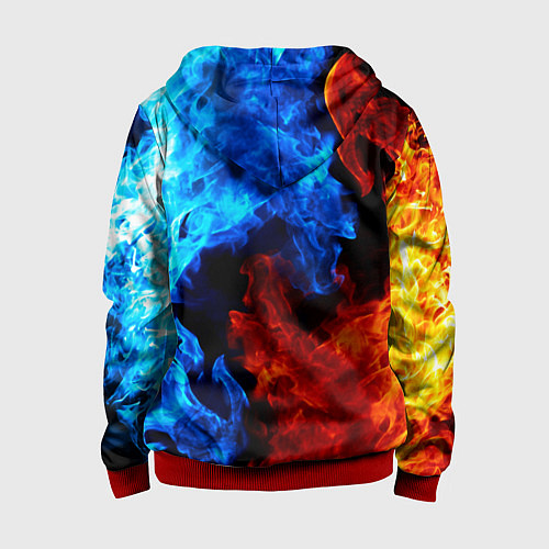 Детская толстовка на молнии Starcraft fire steel / 3D-Красный – фото 2