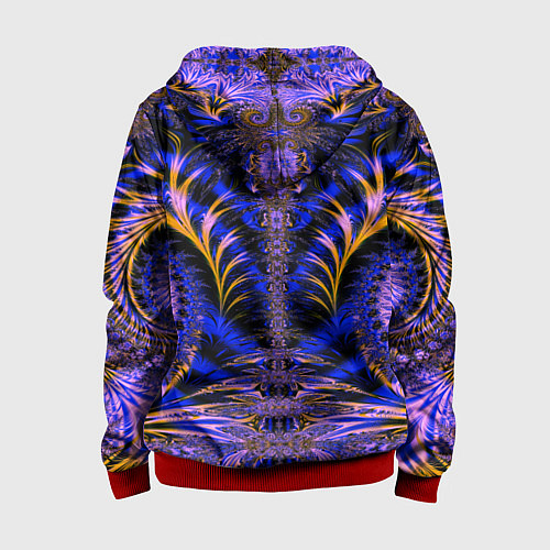 Детская толстовка на молнии Оптический визуальный стиль / 3D-Красный – фото 2