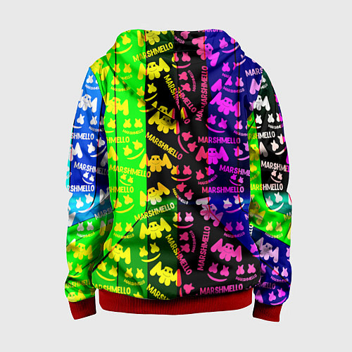 Детская толстовка на молнии Marshmello pattern neon steel / 3D-Красный – фото 2