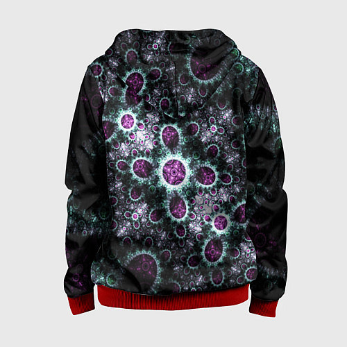 Детская толстовка на молнии Фрактальный узор геометрия / 3D-Красный – фото 2