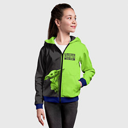 Толстовка на молнии детская Child Grogu, цвет: 3D-синий — фото 2