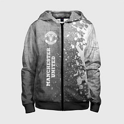 Детская толстовка на молнии Manchester United - grey gradient по-вертикали