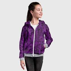 Толстовка на молнии детская Purple dragon - hieroglyphics, цвет: 3D-меланж — фото 2