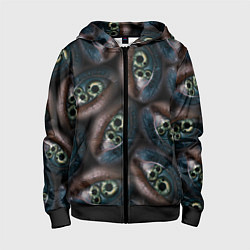 Толстовка на молнии детская Субстанция глаза в глазу, цвет: 3D-черный