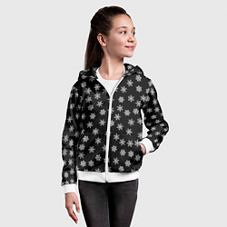 Толстовка на молнии детская Снежная ночь, цвет: 3D-белый — фото 2