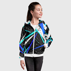 Толстовка на молнии детская Разноцветные праздничные линии, цвет: 3D-белый — фото 2