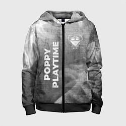 Толстовка на молнии детская Poppy Playtime - grey gradient вертикально, цвет: 3D-черный