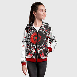 Толстовка на молнии детская Красная сюрреалистичная абстракция, цвет: 3D-красный — фото 2