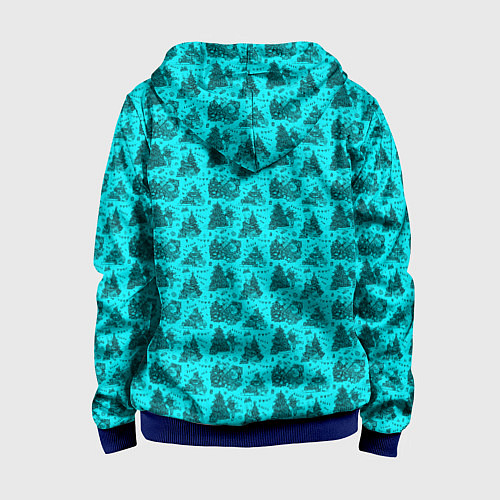 Детская толстовка на молнии Новогодние звери / 3D-Синий – фото 2