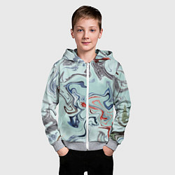 Толстовка на молнии детская Crazy waves, цвет: 3D-меланж — фото 2
