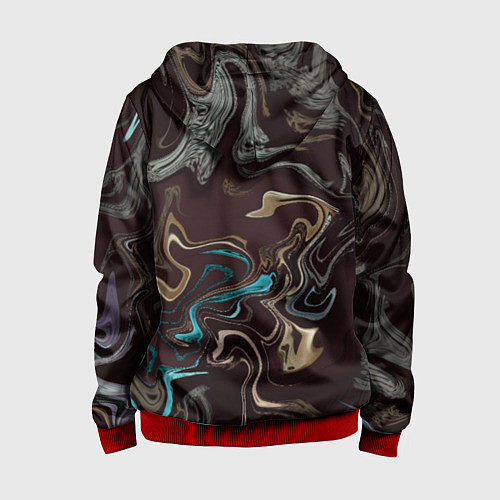 Детская толстовка на молнии Волна безумия / 3D-Красный – фото 2