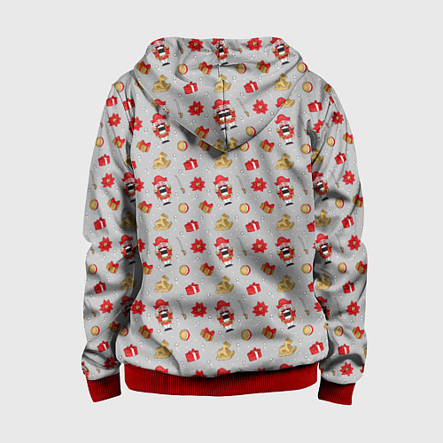 Детская толстовка на молнии Щелкунчик и игрушки / 3D-Красный – фото 2