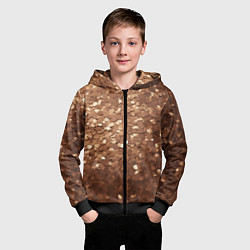Толстовка на молнии детская Золотые частицы, цвет: 3D-черный — фото 2