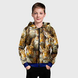 Толстовка на молнии детская Зайцы, цвет: 3D-синий — фото 2