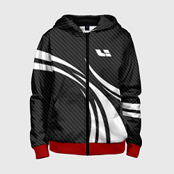 Толстовка на молнии детская Lixiang - carbon black, цвет: 3D-красный