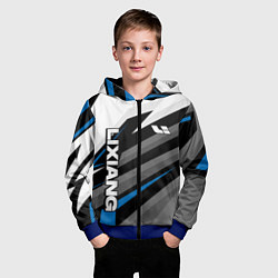 Толстовка на молнии детская Lixiang - синий спорт, цвет: 3D-синий — фото 2