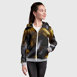 Толстовка на молнии детская Звенья одной цепи, цвет: 3D-меланж — фото 2