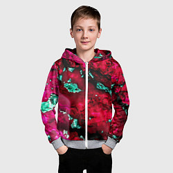 Толстовка на молнии детская Абстракция красно-голубая, цвет: 3D-меланж — фото 2