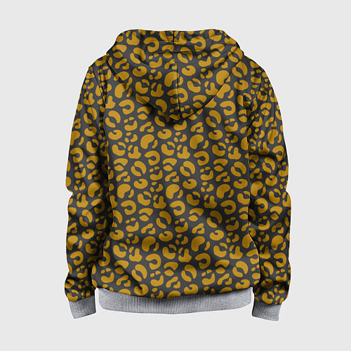 Детская толстовка на молнии Рыжие пятна леопарда / 3D-Меланж – фото 2