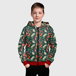 Толстовка на молнии детская Сладости и лакомства, цвет: 3D-красный — фото 2