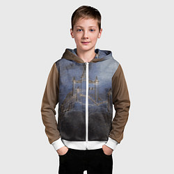 Толстовка на молнии детская Замок принцессы, цвет: 3D-белый — фото 2