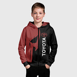 Толстовка на молнии детская Toyota и череп, цвет: 3D-черный — фото 2