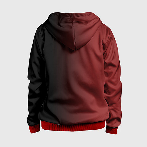 Детская толстовка на молнии Toyota и череп / 3D-Красный – фото 2