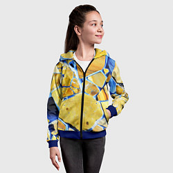 Толстовка на молнии детская Жёлто-синяя абстракция, цвет: 3D-синий — фото 2