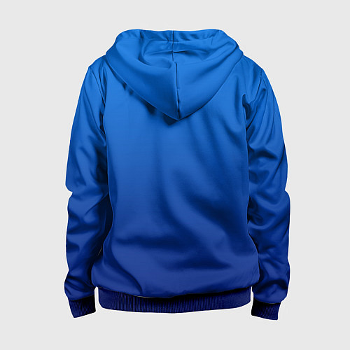 Детская толстовка на молнии Градиент лазурный синий / 3D-Синий – фото 2