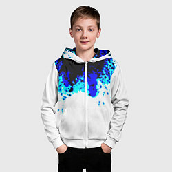 Толстовка на молнии детская Синяя кровь андроида, цвет: 3D-белый — фото 2