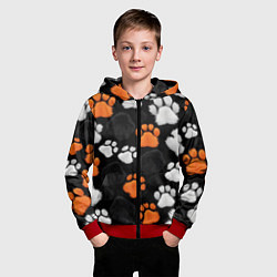 Толстовка на молнии детская Мохнатые лапки, цвет: 3D-красный — фото 2