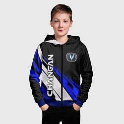 Толстовка на молнии детская Changan - синий спорт, цвет: 3D-синий — фото 2