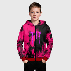 Толстовка на молнии детская Monster energy fire pink, цвет: 3D-красный — фото 2