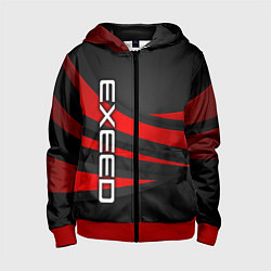 Толстовка на молнии детская Exeed - красные линии, цвет: 3D-красный