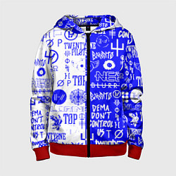 Толстовка на молнии детская Twenty one pilots лого, цвет: 3D-красный