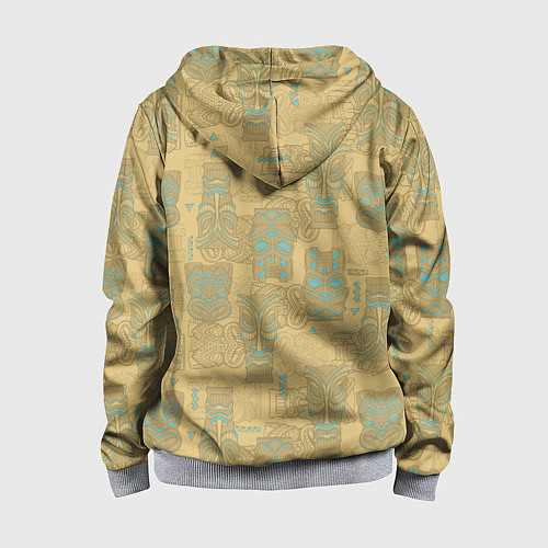 Детская толстовка на молнии Маски Тики / 3D-Меланж – фото 2